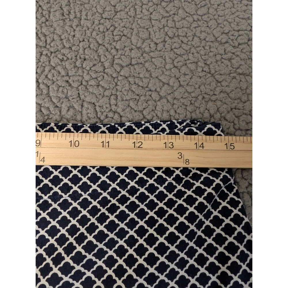 Talbots Capri Cropped Pants Womens 8P Straight Mid Rise Geometric Blue White - Picture 4 of 9